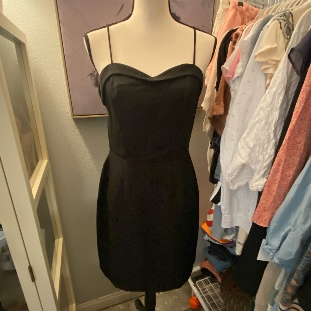 Charles Henry Black Satin Dress - Picture 2 of 9